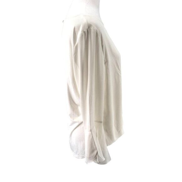 NWT 41 Hawthorn White Wrap Front Blouse With Keyhole Back Women's Size M Summer - Picture 2 of 13